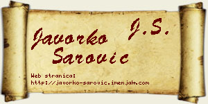 Javorko Šarović vizit kartica